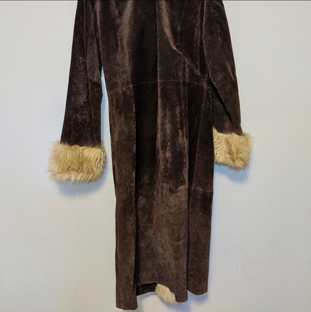 WILSON'S LEATHER Maxima Faux Fur Trim Duster - Picture 8 of 8